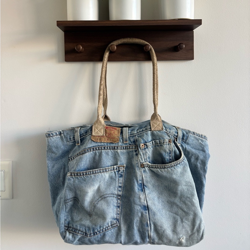 Homemade Levi’s Denim Tote Bag with Handles
